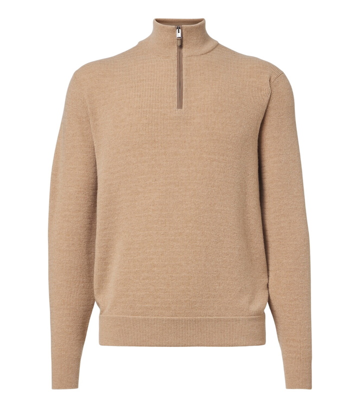 Photo: Canali Knitted wool and cashmere zip-up sweater