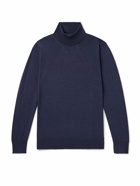 Caruso - Wool, Silk and Cashmere-Blend Rollneck Sweater - Blue