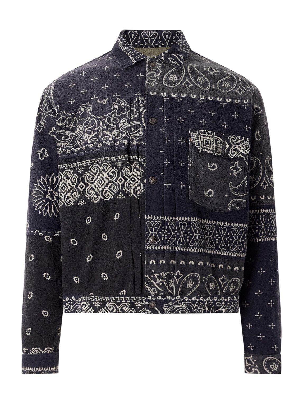 KAPITAL - Speakeasy Printed Denim Jacket - Black KAPITAL