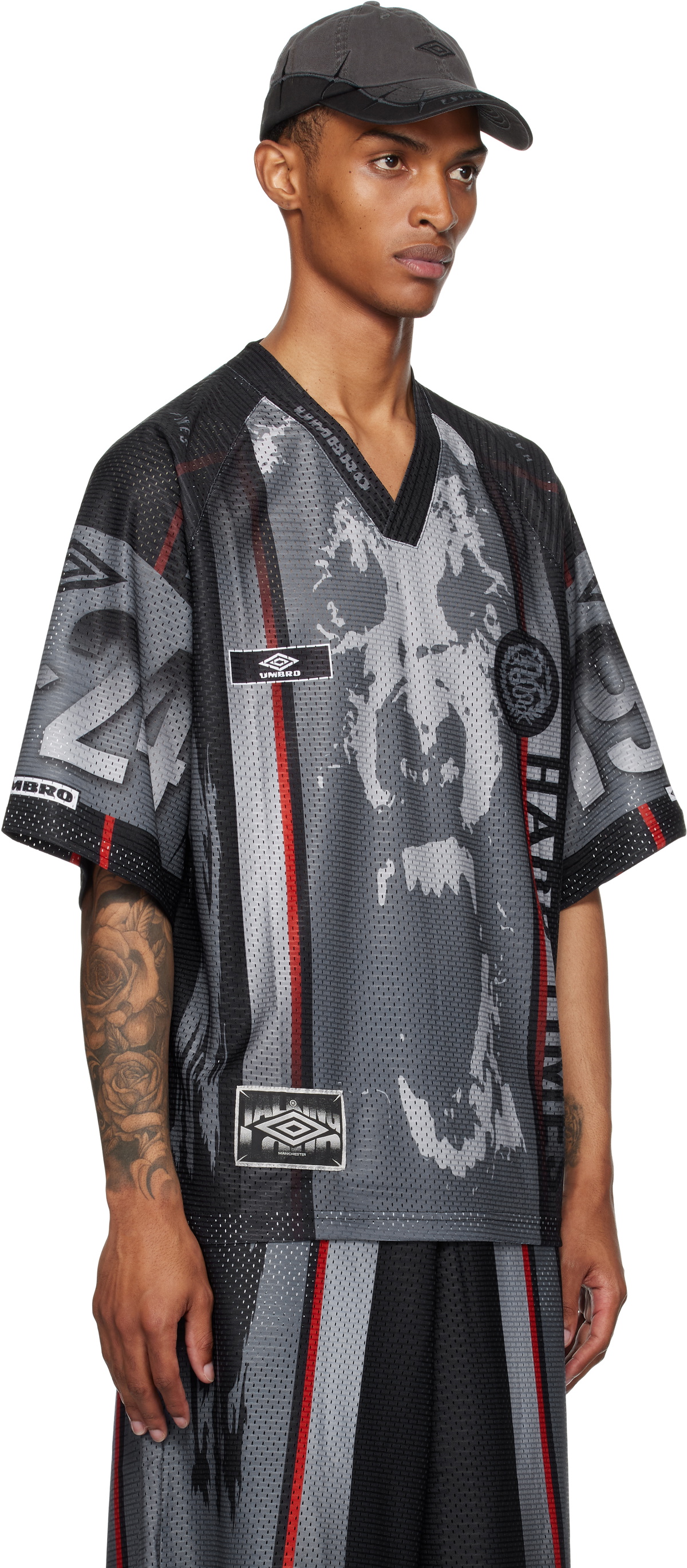 【UMBRO X SLAM JAM】 Hard Times Short Sleeve T-Shirt / KHAKI Umbro Black 98/99 'Hard Times' Jersey Umbro