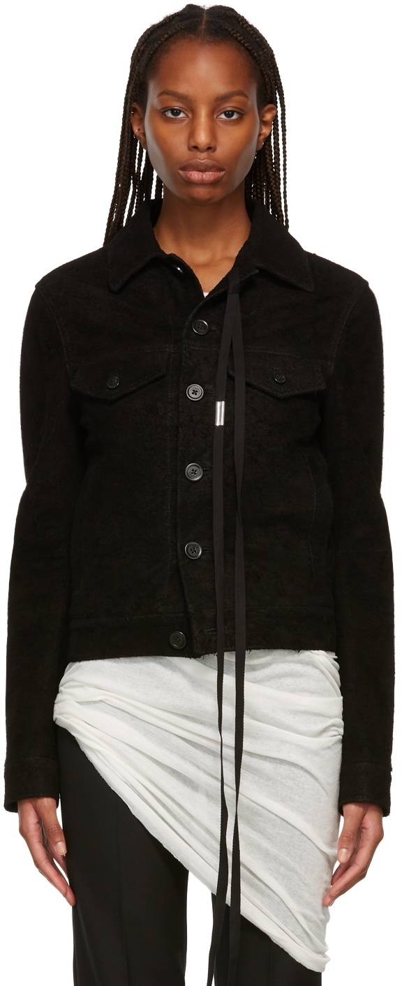 Ann Demeulemeester Black Suede Anne Blouson Jacket Ann Demeulemeester