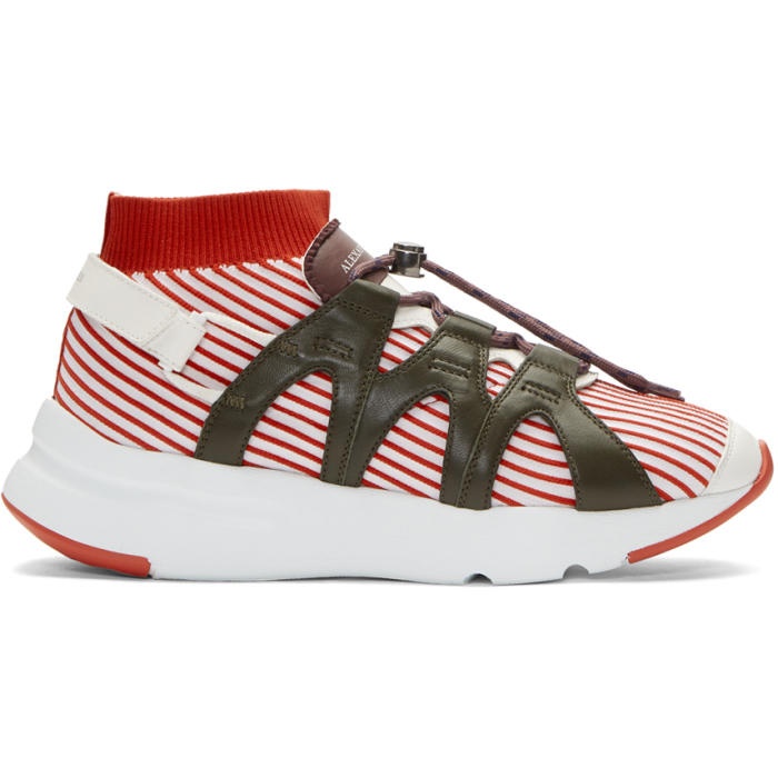 Photo: Alexander McQueen Red and White Knit Sock Sneakers 