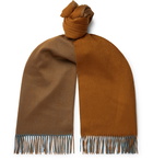 Loro Piana - Fringed Colour-Block Cashmere Scarf - Brown