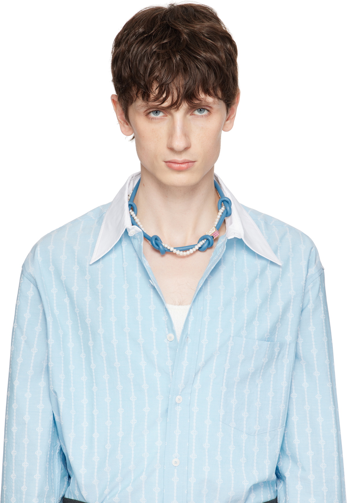 Casablanca Blue & White Knotted Necklace