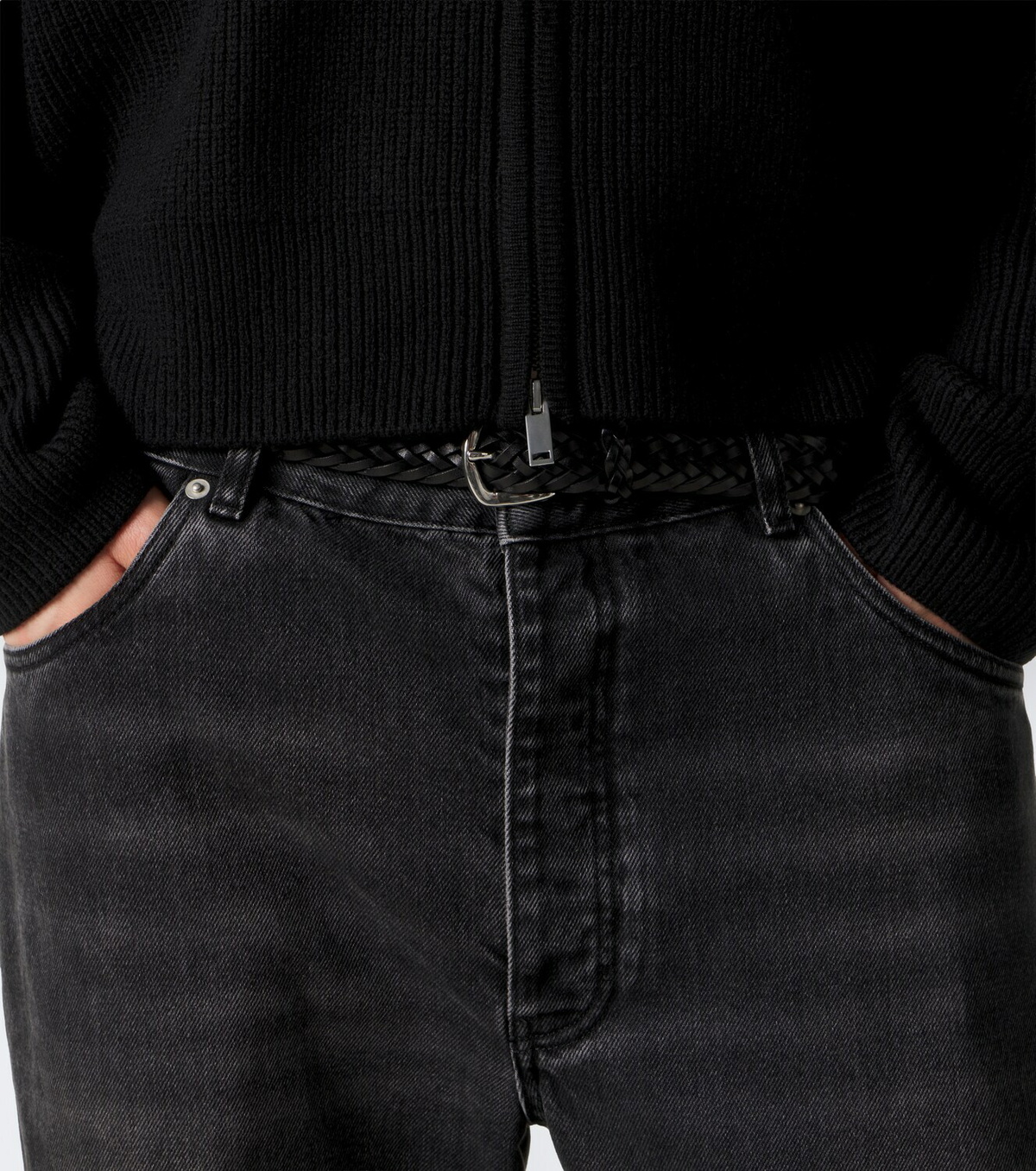 Studio Nicholson Ribbed-knit wool zip-up sweater
