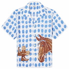 BODE Men's Jockey Dot Vacation Shirt in Blue/Multi