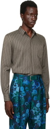 Dries Van Noten Gray Viscose Zip Shirt
