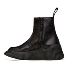 Julius Black Leather Zip-Up Boots