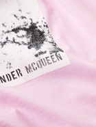 Alexander McQueen - Printed Cotton-Jersey T-Shirt - Pink