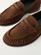VINNY's - Louee Gathered Suede Loafers - Brown