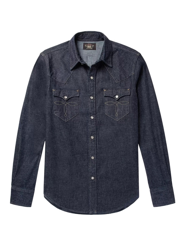 Photo: RRL - Slim-Fit Denim Western Shirt - Blue