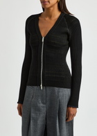 3.1 Phillip Lim Reversible Striped Knitted Cardigan Black