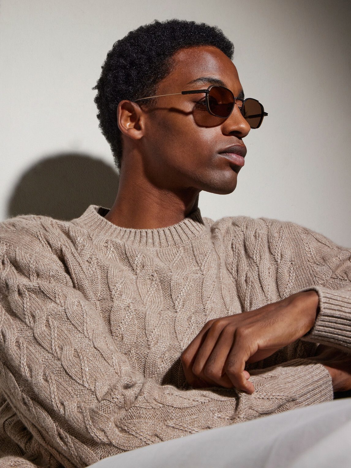 Zegna - Round-Frame Titanium Sunglasses