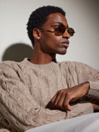 Zegna - Round-Frame Titanium Sunglasses