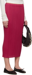 PLEATS PLEASE ISSEY MIYAKE Pink June New Colorful Basics 4 Midi Skirt