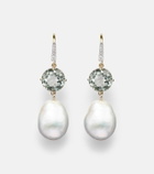 Mateo 14kt gold drop earrings with amethysts, pearls, and diamonds