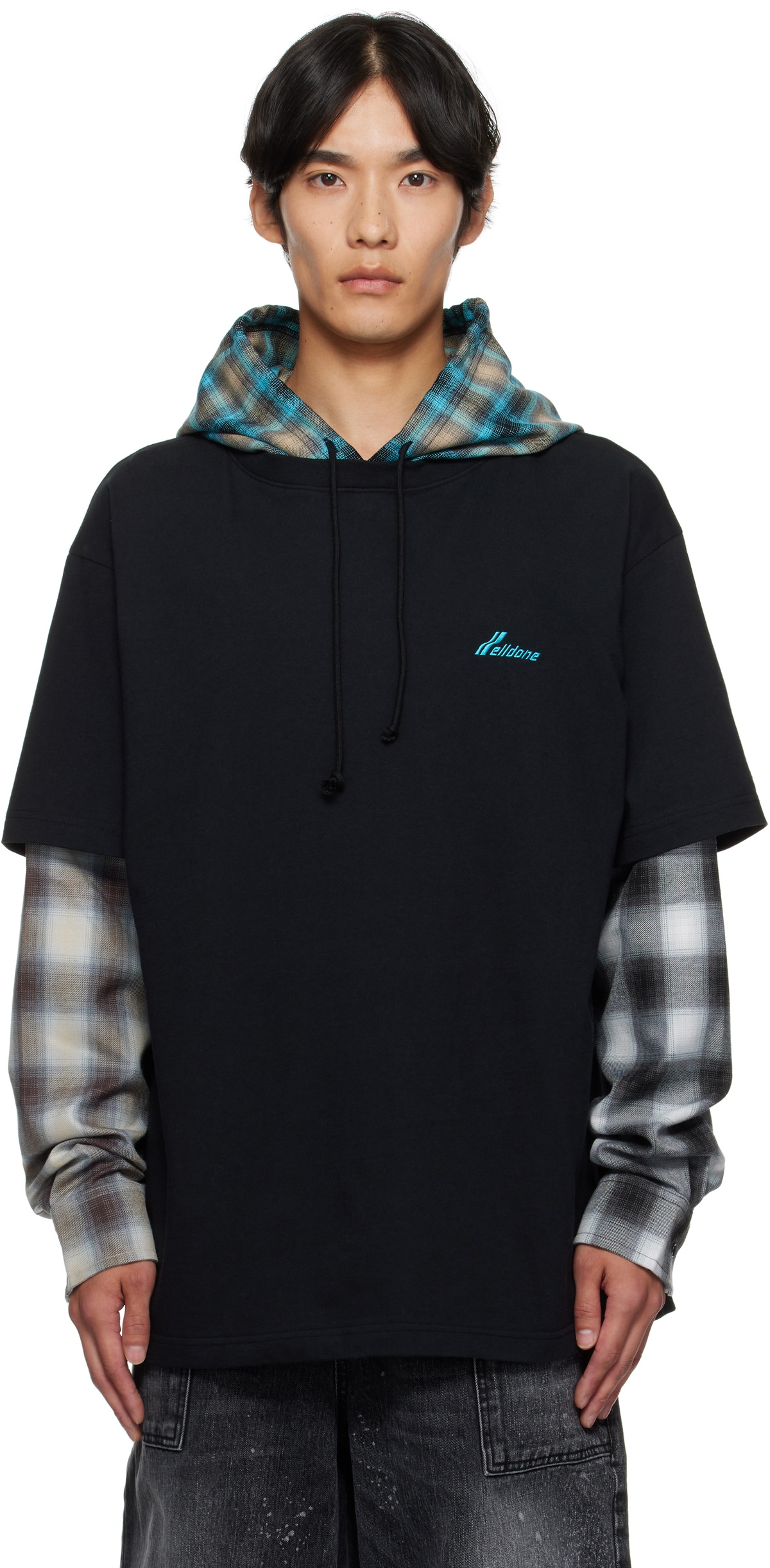 【WE11DONE】 Pierced Zip-Up Hoodie Red We11done Red Pierced Zip-Up Hoodie | REVERSIBLE