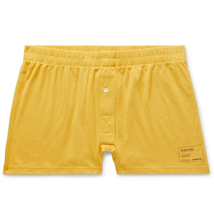 Photo: Entireworld - Slim-Fit Organic Cotton-Jersey Boxer Shorts - Yellow