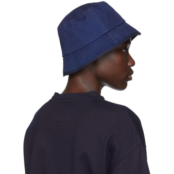 Blue Blue Japan: Blue Kago Bassen Bucket Hat, SSENSE Canada