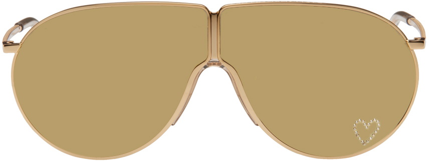 Stella McCartney Gold Loveheart Aviator Sunglasses Stella  display picture 3