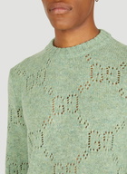 GG Perforated Sweater in Green