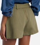 Self-Portrait Belted cotton twill skort
