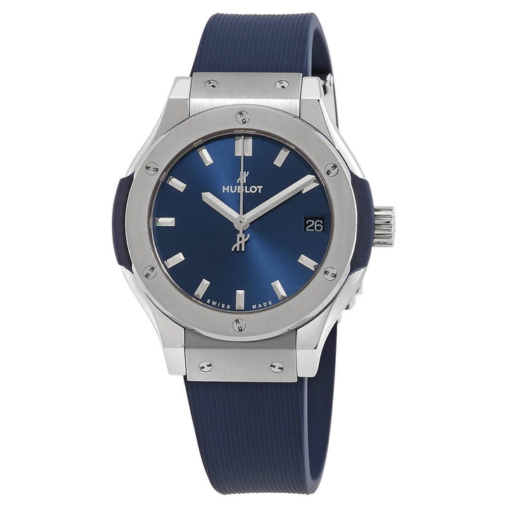 Photo: Hublot Classic Fusion Quartz Blue Dial Ladies Watch 581.NX.7170.RX