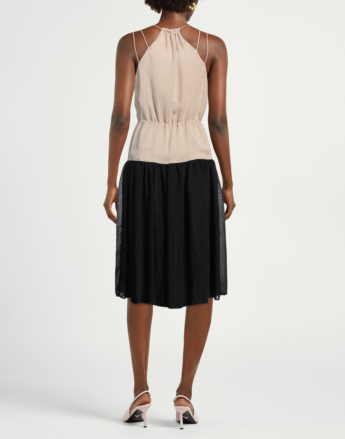 Manila Grace Womens Midi dress in Beige