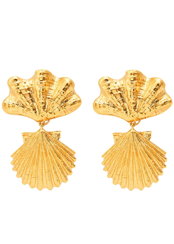 Photo: Chloe The Chloé Shells Drop Earrings - Gold - One Size