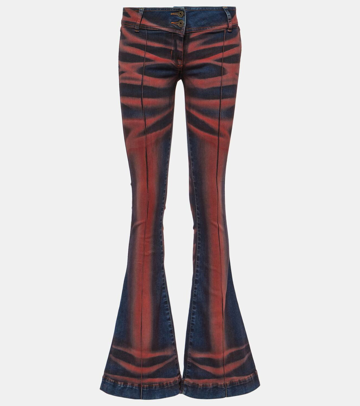 KNWLS Harley printed low-rise flared jeans