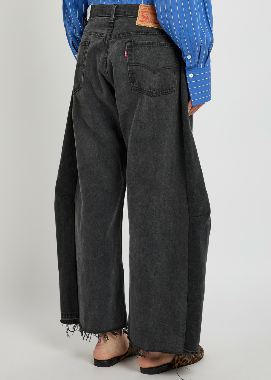 B Sides Vintage Lasso Relaxed Barrel-leg Jeans Black