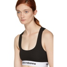 Paco Rabanne Black Elasticized Logo Sports Bra