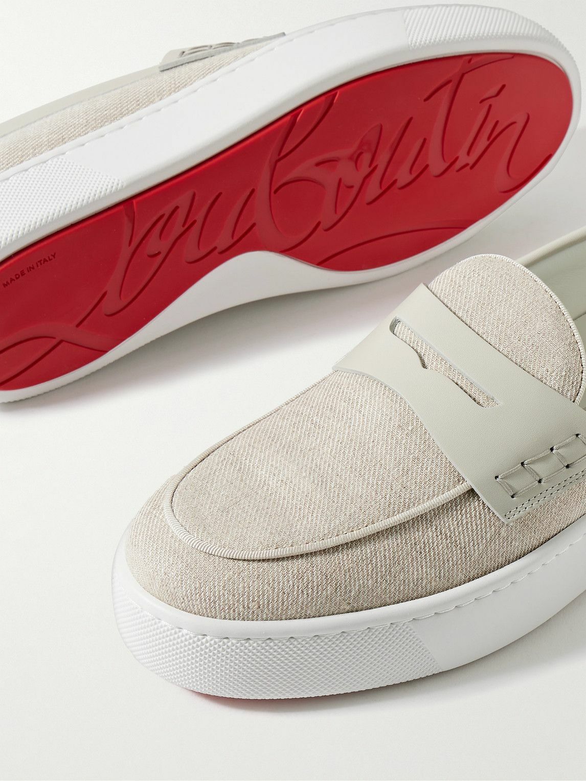 Christian Louboutin White Penny Loafers Christian Louboutin Penny Loafer White Leather Size 9 US | eBay main image 4