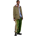 Gucci Green Crushed Velvet and Silk Lounge Pants