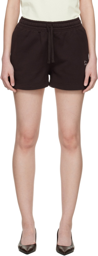 Photo: Maison Kitsuné Brown Baby Fox Regular Jog Shorts