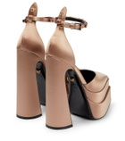 Versace - Aevitas Pointy satin platform pumps