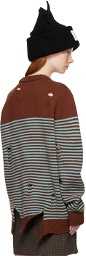 Charles Jeffrey LOVERBOY Brown Mega Shred Sweater