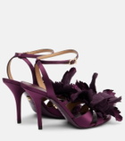 Ferragamo Ghilly 95 floral-appliqué satin sandals