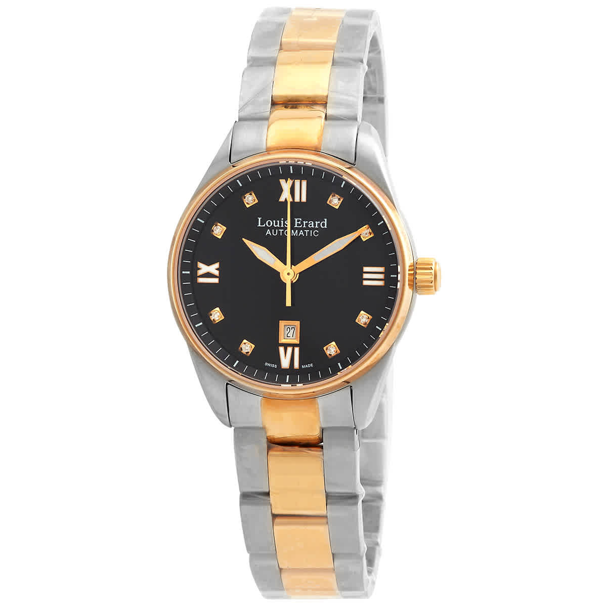 Louis Erard Heritage Automatic Diamond Black Dial Ladies Watch 20100AB32.BMA20