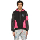 Moschino Black and Pink Hyperspace Zip-Up Hoodie