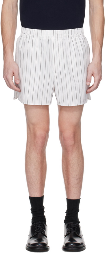 Photo: AMI Paris White & Blue Elasticated Shorts