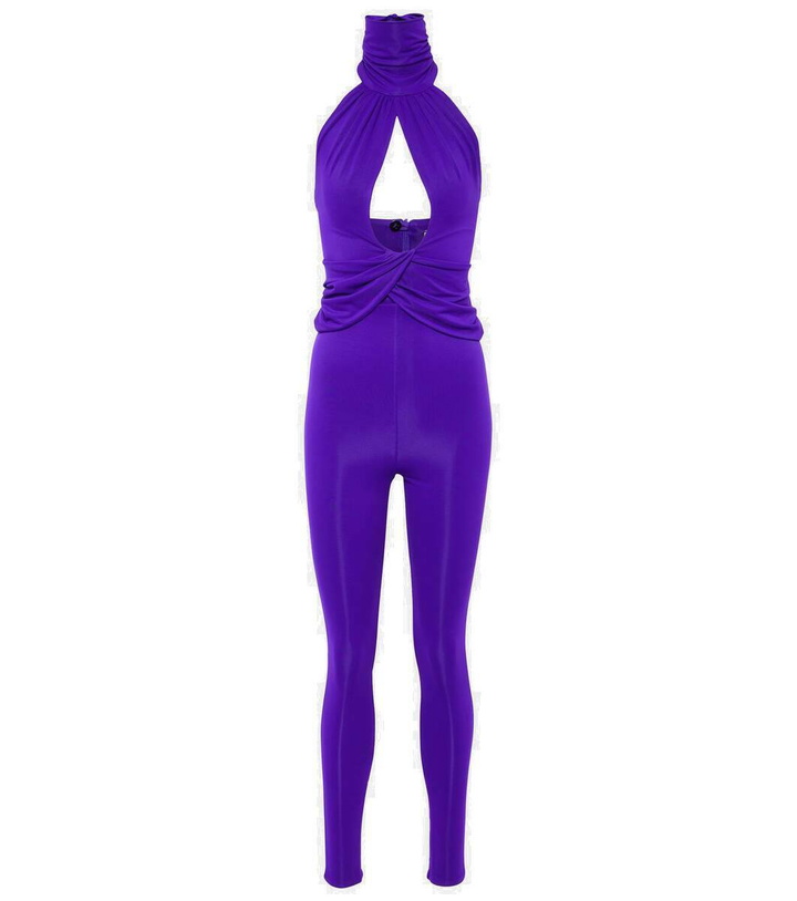Photo: Magda Butrym Gathered halterneck jersey jumpsuit