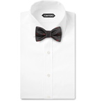 Alexander McQueen - Pre-Tied Embroidered Silk-Jacquard Bow Tie - Men - Black