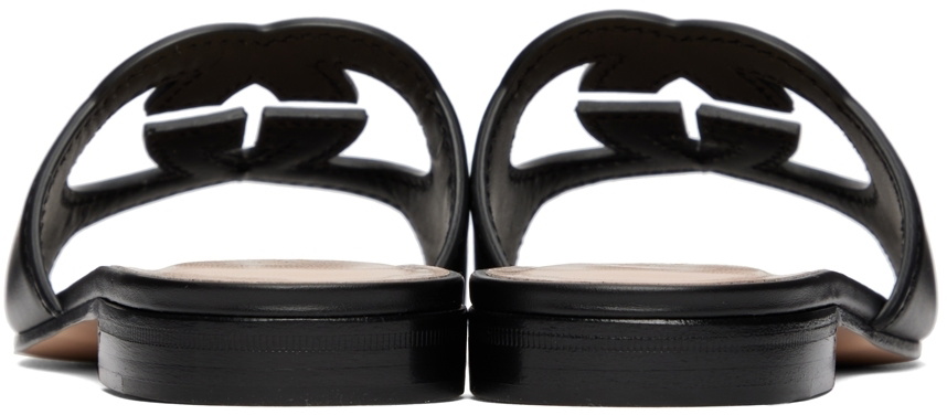 Gucci Black Interlocking G Flat Sandals Gucci