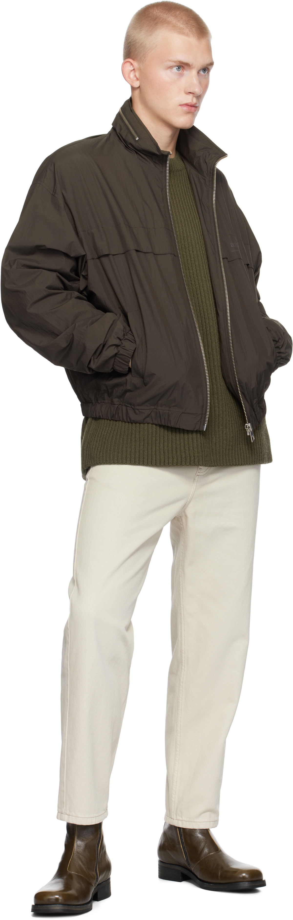 AMI Paris Brown 'Ami Alexandre Mattiussi' Windbreaker Jacket AMI