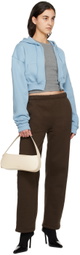 Danielle Guizio Blue Cropped Hoodie