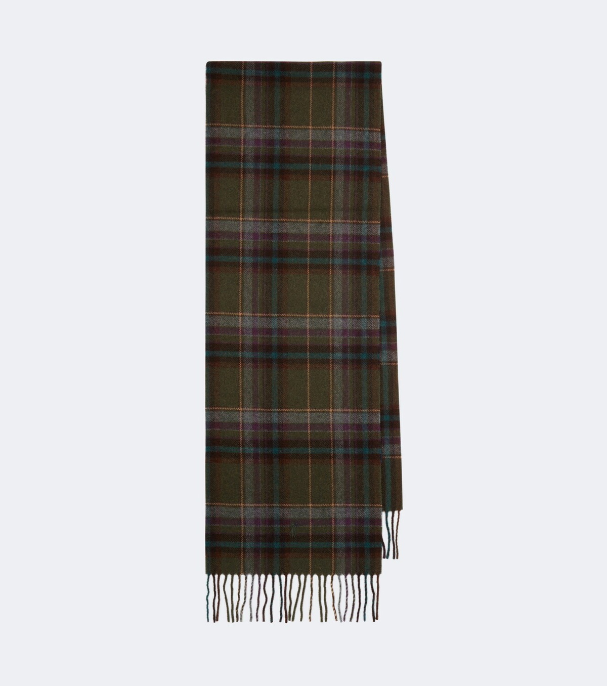 Polo Ralph Lauren Checked fringed wool scarf