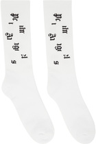 Palm Angels White Broken Logo Socks
