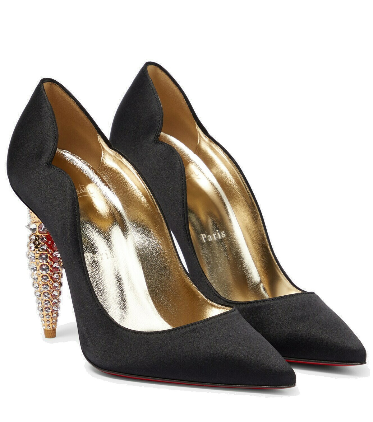 Christian Louboutin Lipstrass crepe crystal embellished pumps Christian Louboutin