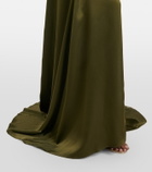 Blumarine Appliqué satin gown